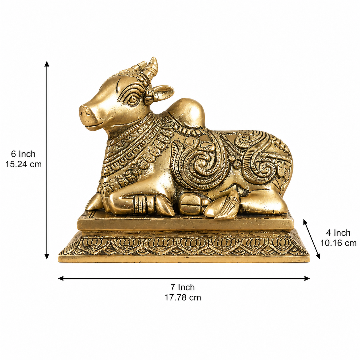 Brass Nandi Statue - Image 3