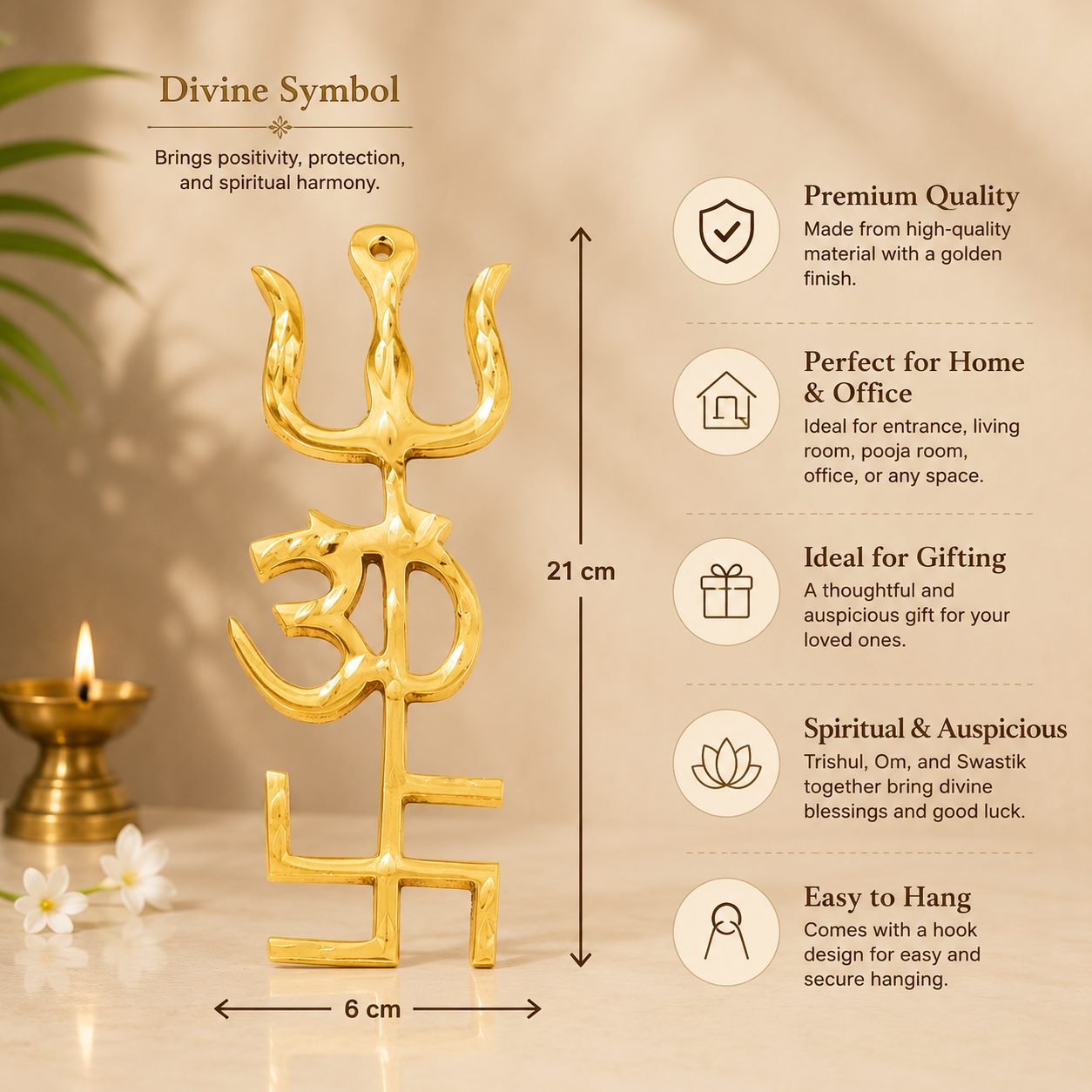 Shree Trishakti Brass Vastu Yantra - Image 3