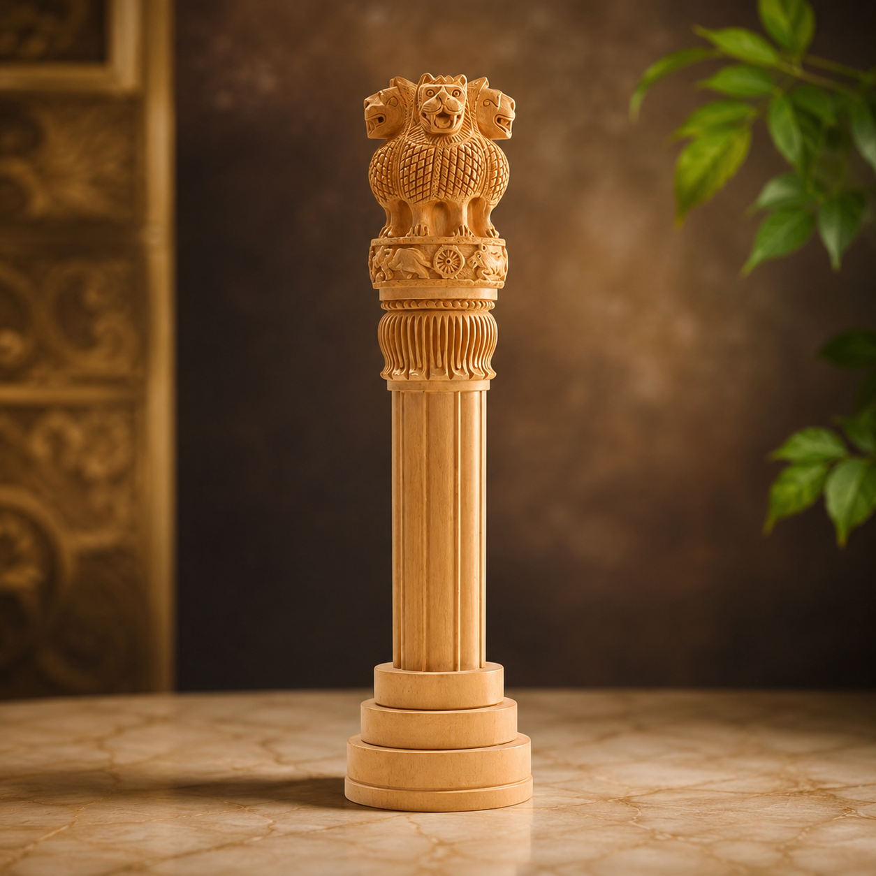 Wooden Ashoka Pillar