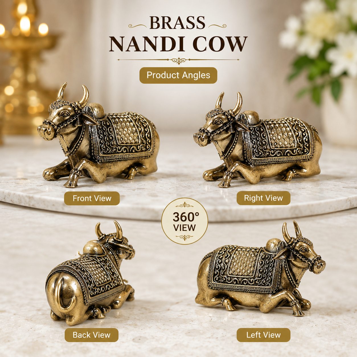 Brass Nandi Statue - Image 7